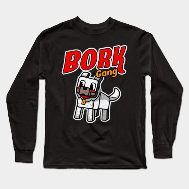 Slogo Bork Gang funny gift for kids Long Sleeve T-Shirt by Vixel Art